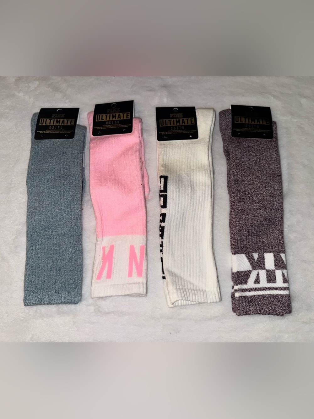 NWT 4 VS Pink Socks,Size-OS Tall Socks